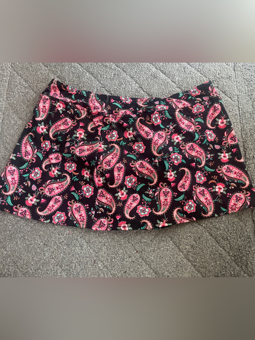 Lands' End swim Skirt with Pink Paisley Print